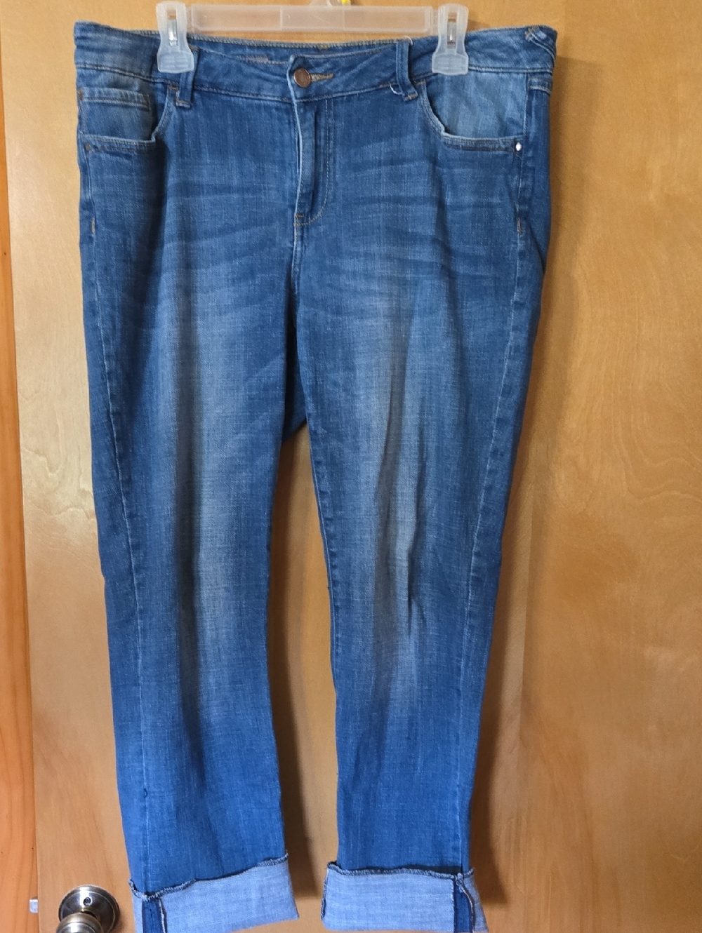 The Limited Mid-Rise Ankle Crop Jeans - Blue Wash Size 14 Soft Comfy